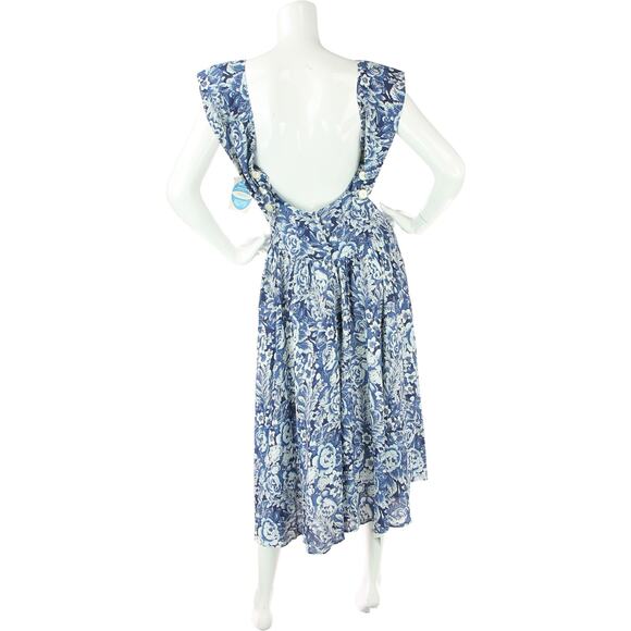 80s 90s Vintage Linea Moda Floral Flower Print Petite Deadstock Dress NWT - Picture 4 of 6